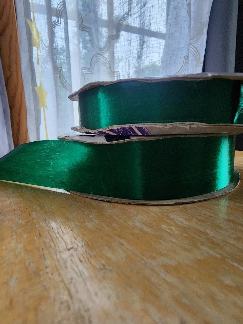 Green Satin Gift Ribbon Rolls